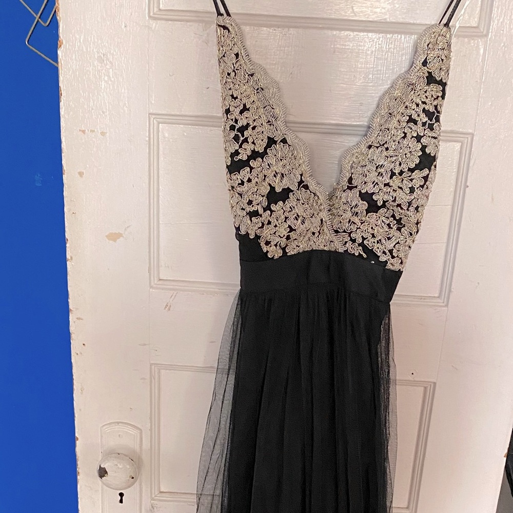Black and gold dress